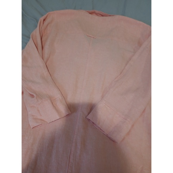 Old Navy Women SZ L Peach Linen blend popover Tunic Top lagonlook boho casual‎ - Picture 11 of 12